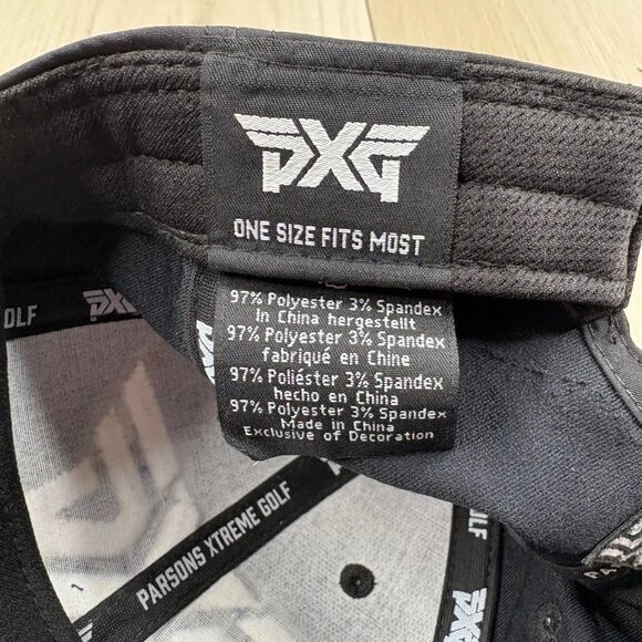 PXG Mens Black Classic Logo Embroidered Adjustable Breathable Golf Hat One Size - Picture 8 of 8
